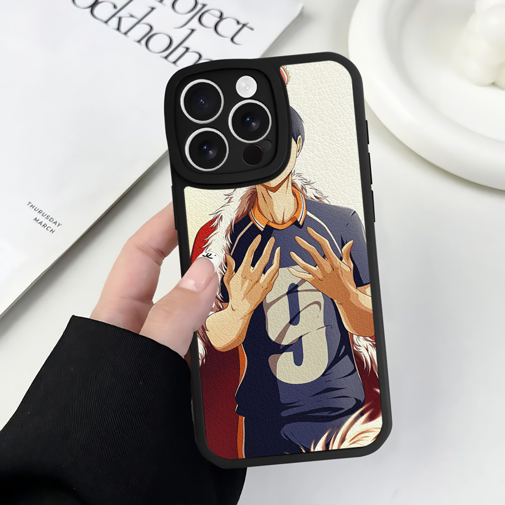 （画像用） ハイキュー!! Haikyu!! 【iPhone 16シリーズ対応】シリコンスマホケース（レザー調） 材質：シリコン